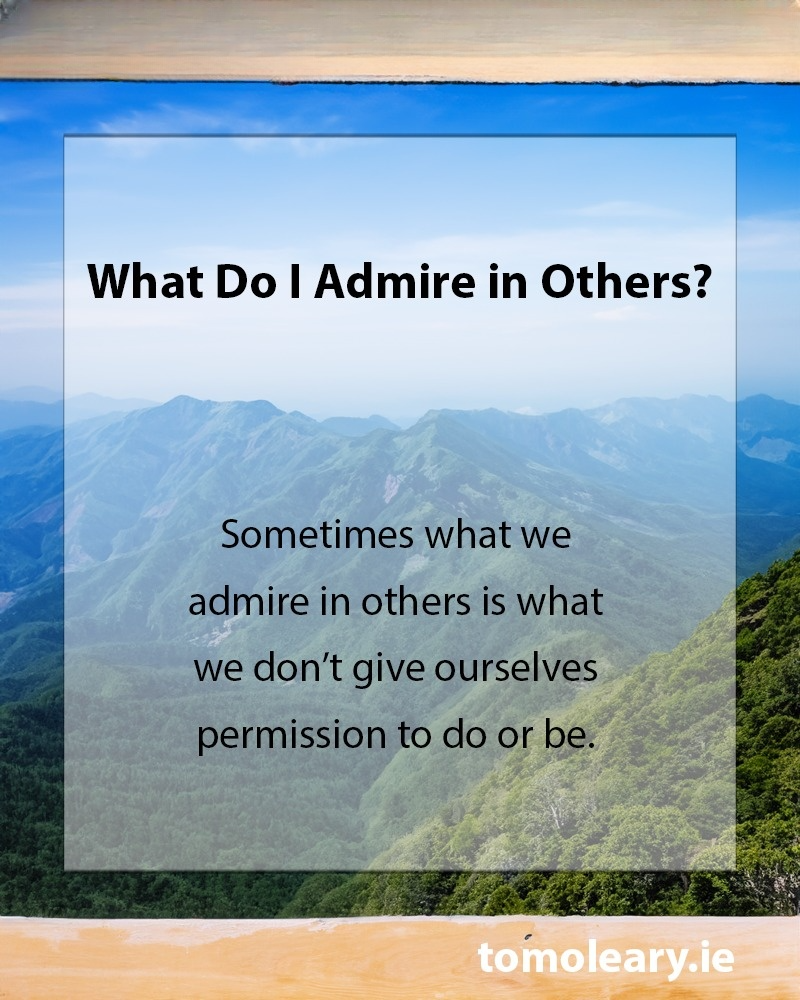 What Do I Admire in Others? Sometimes what we admire in others is what we don’t give ourselves permission to do or be. 